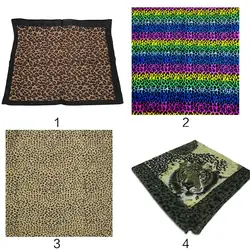 Bohemian Vintage Leopard Print Unisex Cotton Square Scarf Outdoor Cycling