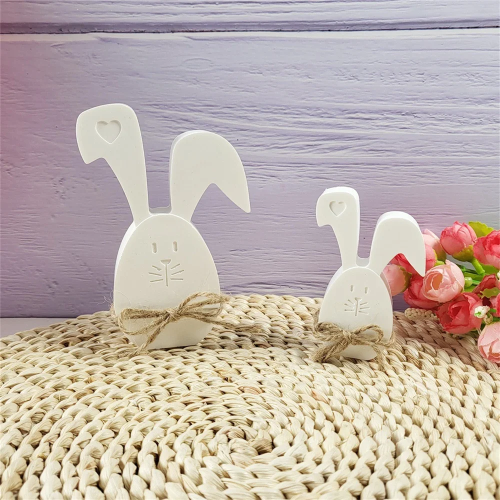 Easter Egg Big-eared Bunny Silicone Mold Easter Egg Plaster Drip Mold Heat-resistant Flexible Plaster Food-grade Baking Projects