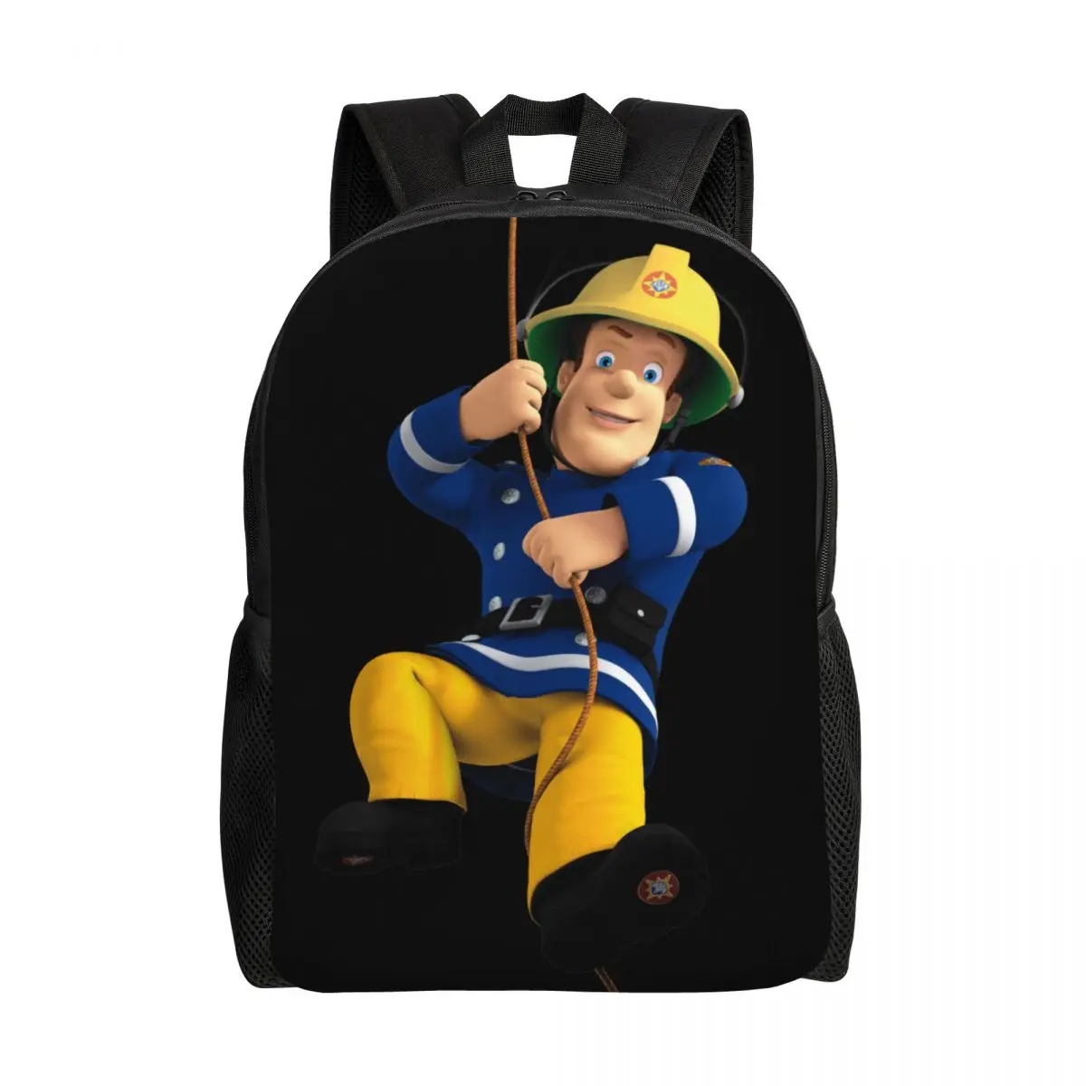 

3D Print Fireman Sam Backpack for Girls Boys School College Travel Bags Men Women Bookbag Fits 15 Inch Laptop