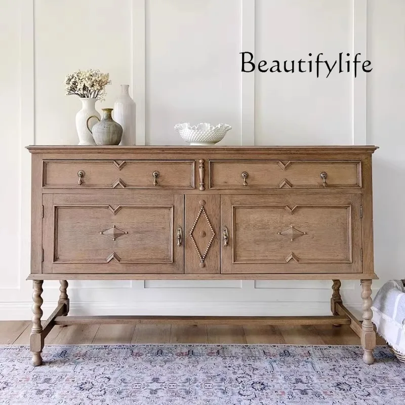 

M French retro entrance cabinet log table dining side cabinet living room small apartment against the wall storage