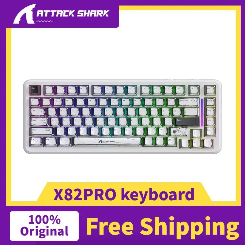 

ATTACK SHARK X82PRO HE 75% Wireless Gaming Magnetic Keyboard with 0.01mm Rapid Trigger Adjustable Actuation,8Khz,Hot-Swap, RGB