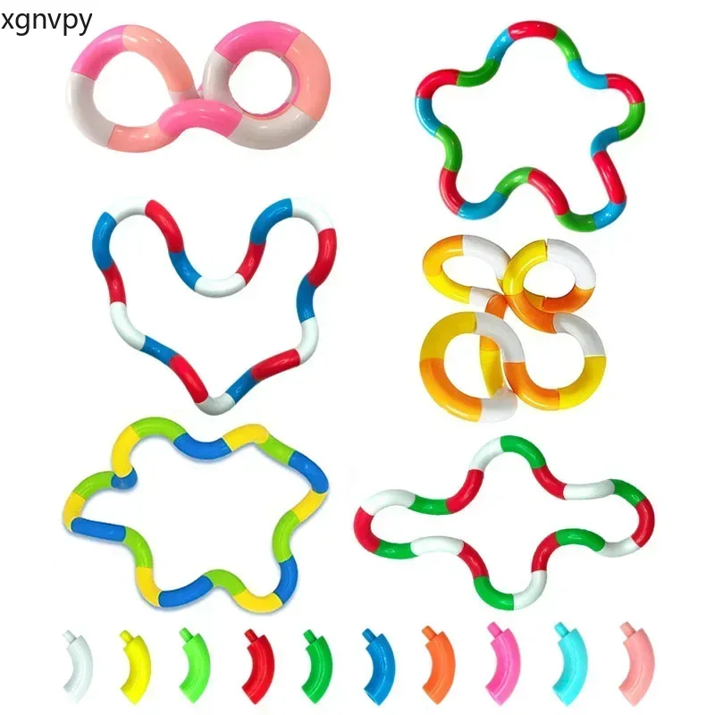 Xgnvpy1pcs Tangle Seil Twist Zappeln Spielzeug Regenbogen Kreis sensorische Autismus Therapie Jouet Anti Stress Enfant Juguete Antiestres Niños