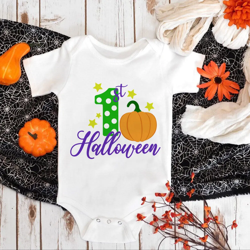 My 1st Halloween Baby Bodysuit Girls Boys Cute Romper Toddler Halloween Costume Infant Clothes First Halloween Baby Gift