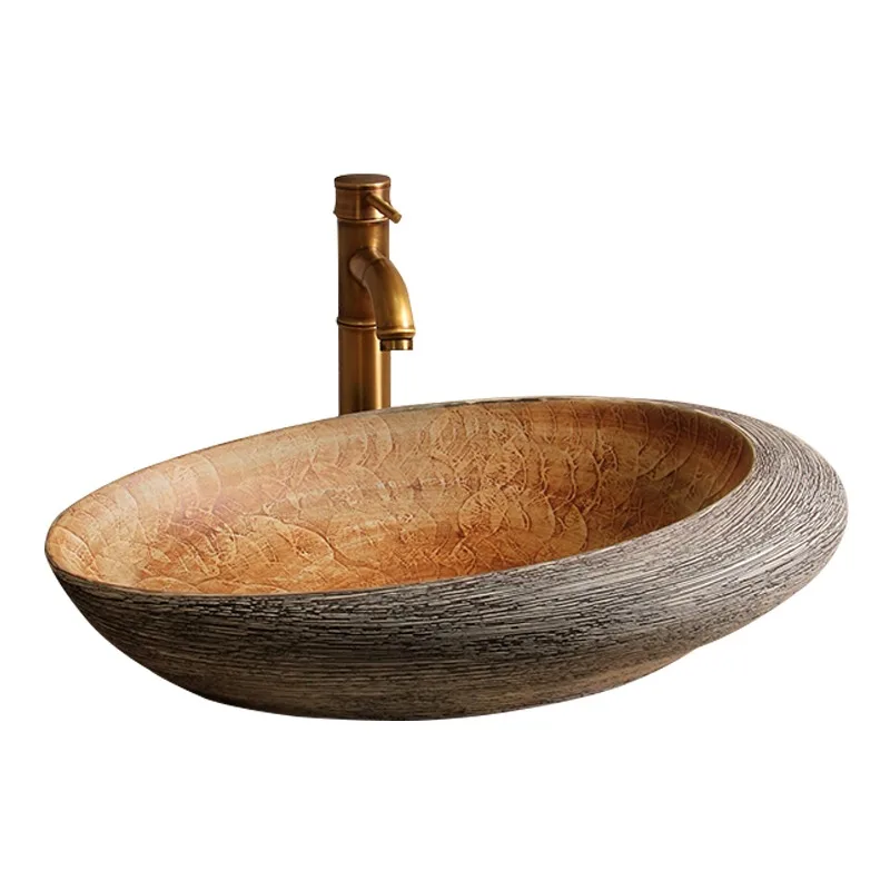 

American art stage basin, balcony simple washbasin, bathroom retro small basin