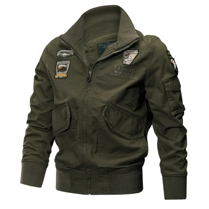 

Male Casual Outerwear Military Jacket Men Winter Cotton Jacket Coat Army Pilot Jackets Air Force Cargo Coat Men Autumn Slim type