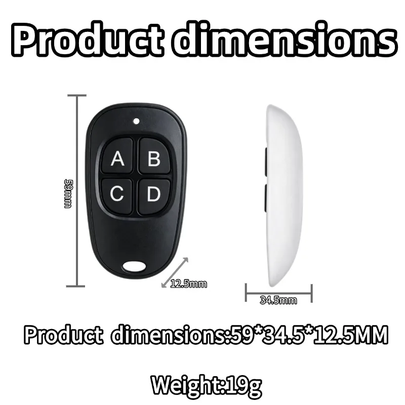 433MHz Universal Wireless Remote Control DC 12V 4CH Relay Receiver Module RF Switch 4 Button Remote Control Gate Garage Opener view 4