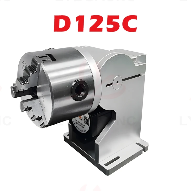 Fiber Laser Marking Machine Use 3 Claws Rotary Axis Universal Through Hole 125MM 100MM 80MM  for Fiber Marking Engraver Cutter