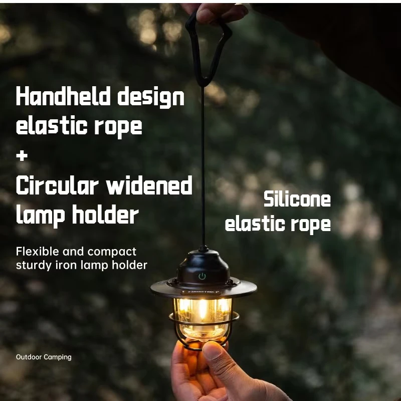 فانوس التخييم العتيق من Runtime - مصباح خيمة خارجي مقاوم للماء IPX4، ضوء طوارئ محمول مع ضوء محيط أبيض دافئ