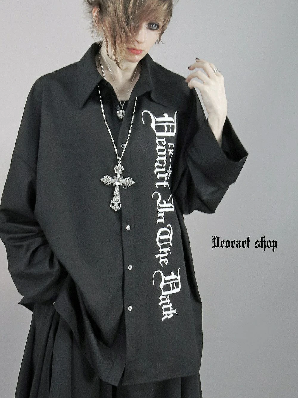 

Женская премиум-рубашка Harajuku из хлопка свободного кроя с длинным рукавом, с буквенным принтом, унисекс, для ранней весны