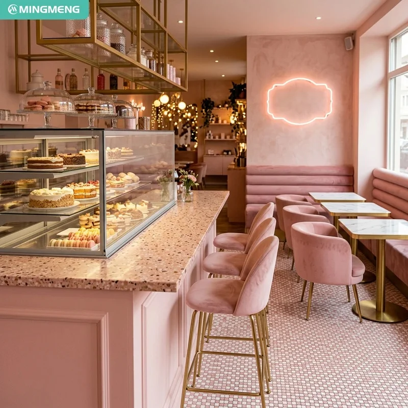 Modern Luxury Restaurant Table and Chair Furniture Complete Design Procurement One-Stop Service Dessert Shop Cake Display case