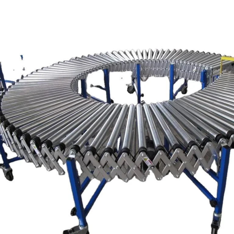 

Flexible Power Roller Conveyor Portable Adjustable Height Extendable Power Roller Conveyor