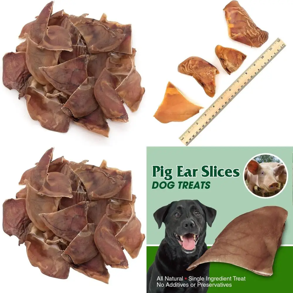 Geröstete Schweineohren-Kausnacks für Hunde - Natürlich, Sicher für Welpen, Aggressive Kauer, Zahnpflege, 40er Pack