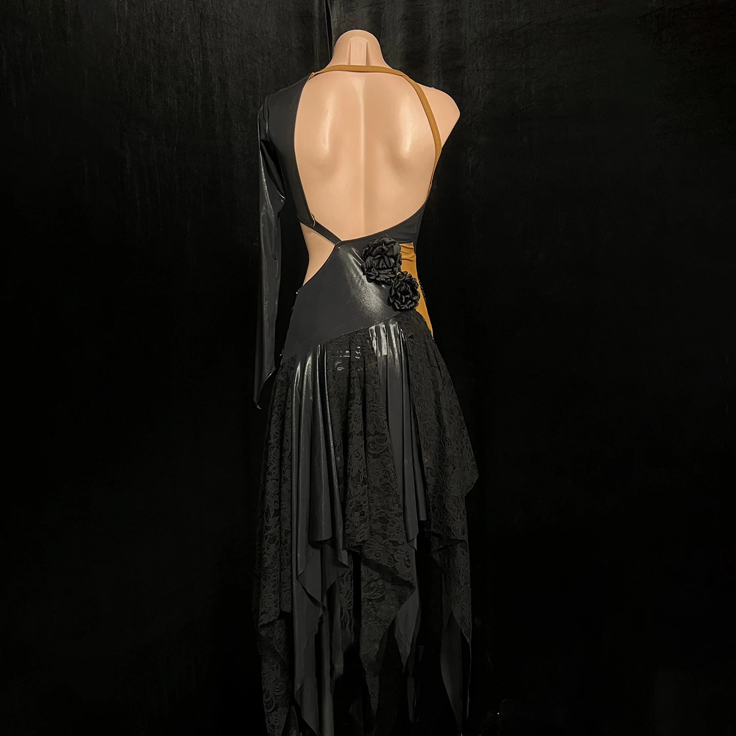 Latin Dance Adult Children'S Dress AB Stone High-End Custom Pleated Ribbon Skirt Precisely Tango Women'S Clothing