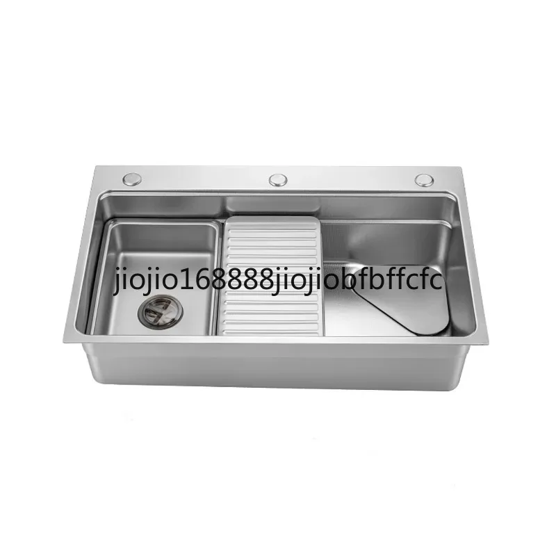 Suitable for  304 Stainless Steel Single Basin Kitchen Sink Drop-in Deep round Corner Multifunction Workstation