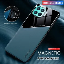Luxury Leather Lens Protection Case For Samsung Galaxy M32 M53 M52 M23 M51 M33 M31 M21 M22 M54 M34 Car Magnetic Function Cover