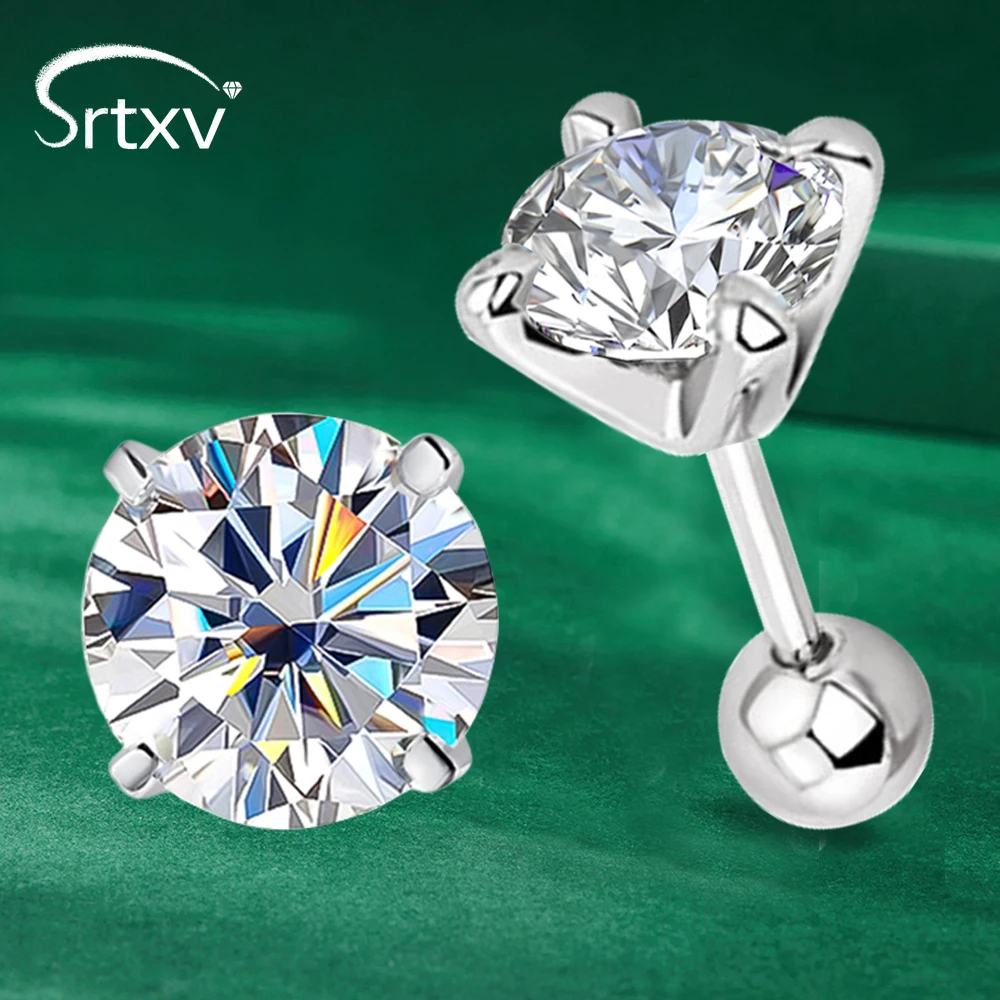 

Сертифицированные серьги-гвоздики с муассанитом 0,3-2 карата для женщин и мужчин, стерлинговое серебро S925, свадебные серьги-гвоздики с бриллиантами, подарок на день рождения, ювелирные изделия