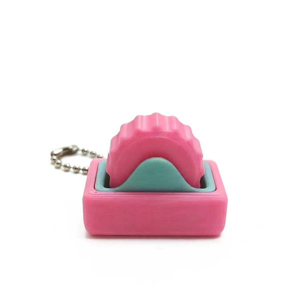 3D Printed Roller Stress-relief Button with Beaded Chain Gear Roller Slides Smoothly Backpack Pendant Portable Fruits