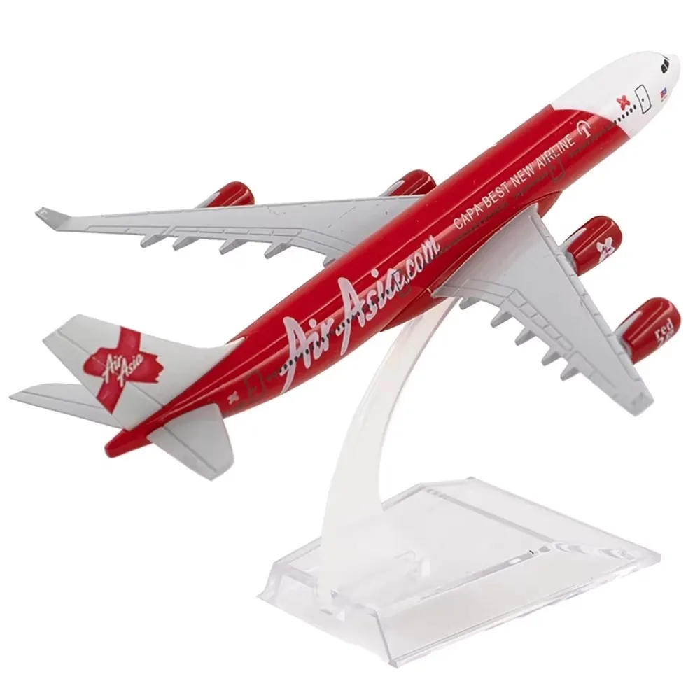 16cm Air Asia A340 Airbus Escala 1:400 340 Companhia aérea Brinquedo modelo de avião de liga de metal fundido