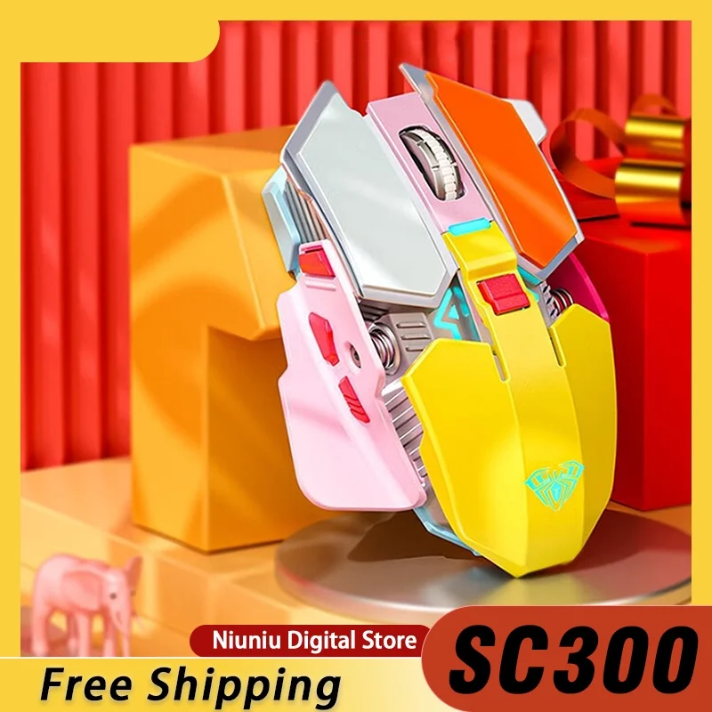 

Aula Sc300 Mouse Multifunctional Gaming Mouse Rechargeable Mecha Style Mouse Wireless Ergonomic Dpi Adjustable Esports Gift