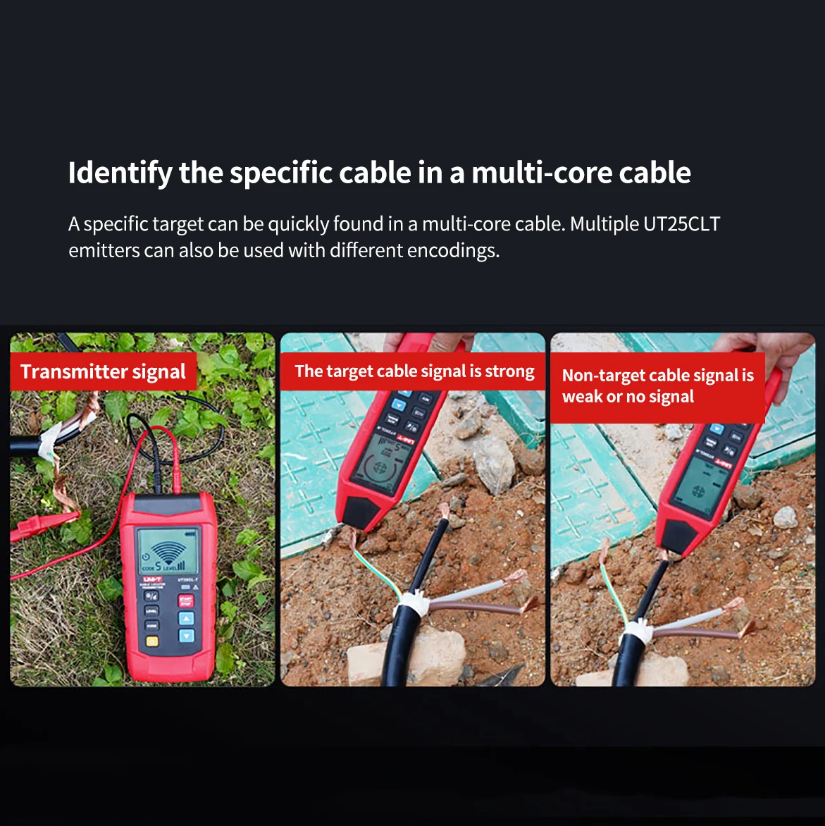 Localizzatore di cavi UNI-T UT25CL Localizzatore di cavi sotterranei NCV IP54