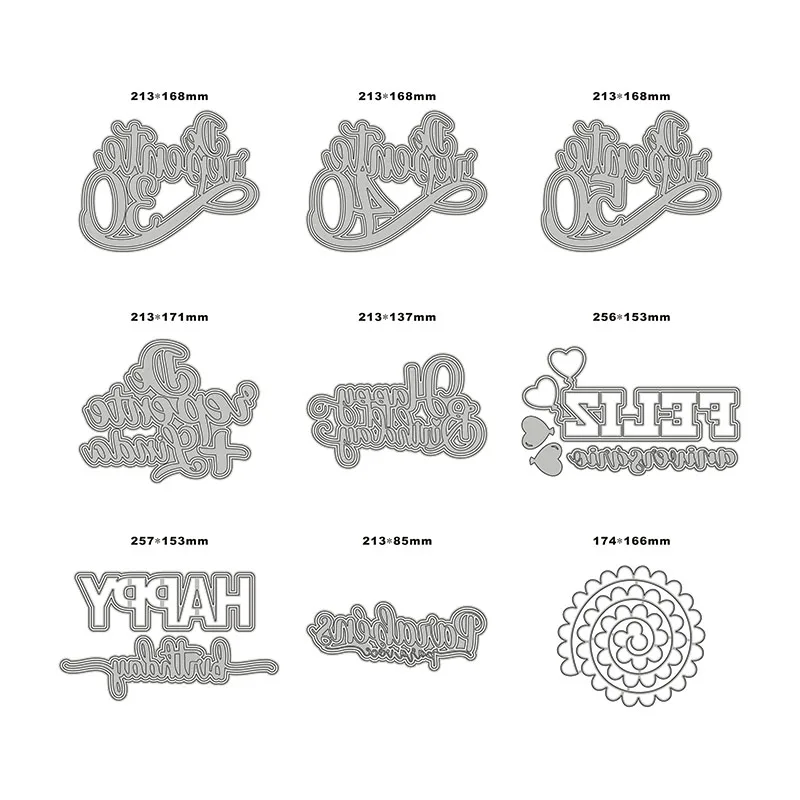 New Happy Birthday And More... Craft Embossing Mold 2023 Metal Cutting Dies for DIY Decorative Scrapbooking Album Card Making