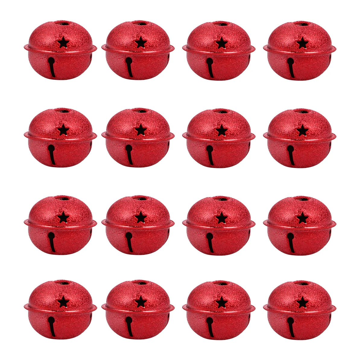 

30pcs Pentagram Wrought Iron Large Red Ornaments Craft DIY Accessories Bells Craft Christmas Decor Holiday Supplies