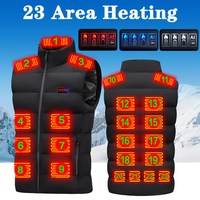 23 Heating Areas Unisex Electric Heated Vest Lightweight Electric Heating Gilet USB Charging Heated Jackets for Outdoor Camping