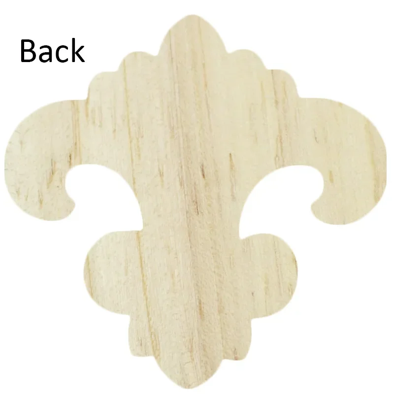 1PC 6cm 10cm Woodcarving Corner Flower Decal Wooden Figurines Crafts Appliques Frame Onlay Wall Door Furniture Accessories Decor