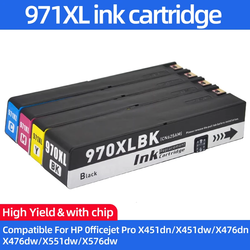 

Совместимые чернильные картриджи HP 970XL 971XL повышенной емкости для принтеров HP Officejet Pro X476dw X451dw X576dw X551dw