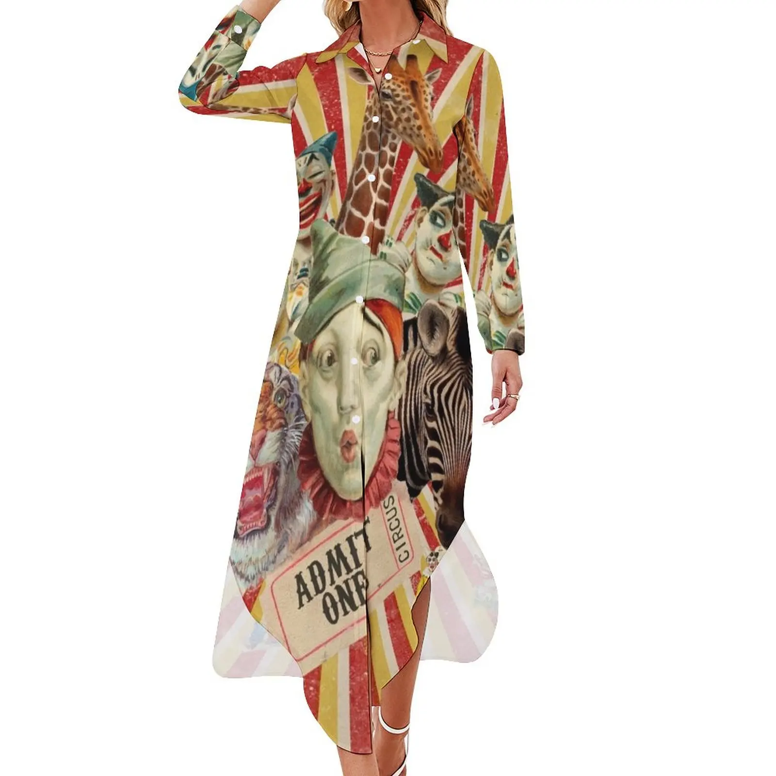 

Life is a circus Long Sleeved Shirt Dress elegant dresses plus sizes women's evening dresses 2024