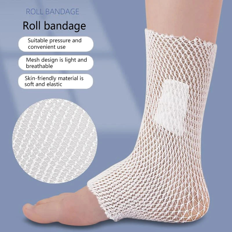 1 Roll Elastic Net Wound Dressing Net Tubular Bandage Mesh Tubing Tubular Gauze Fix Breathable Bandage Retainer For Adults Ankle