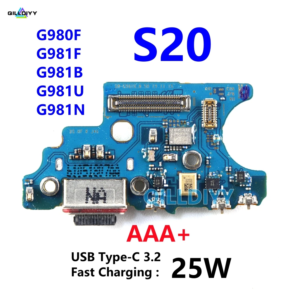 AAA+ USB Fast Charging 25W Dock Port Plug Connector Charge Board Mic For Samsung Galaxy S20 4G G980F 5G G981F G981B G981U G981N