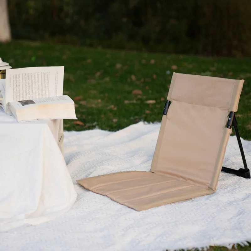 

Foldable Camping Chair Outdoor Garden Park Single Lazy Chair Backrest Cushion Picnic Camping Folding Back Chair Beach Chairs