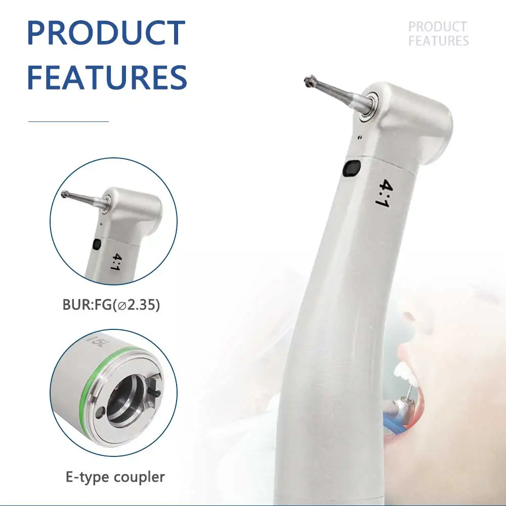 DEASIN Zahnärztliches Endodontie-Gerät Winkelstück Dental 4:1 Glasfaser Niedrigdrehzahl X15L Grüner Ring Handstück – Detail 5