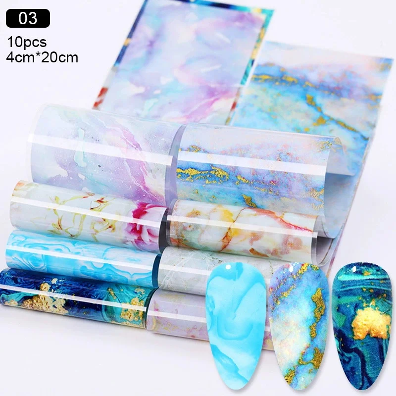 1Bag Marble-patterned Transfer Nail Stickers