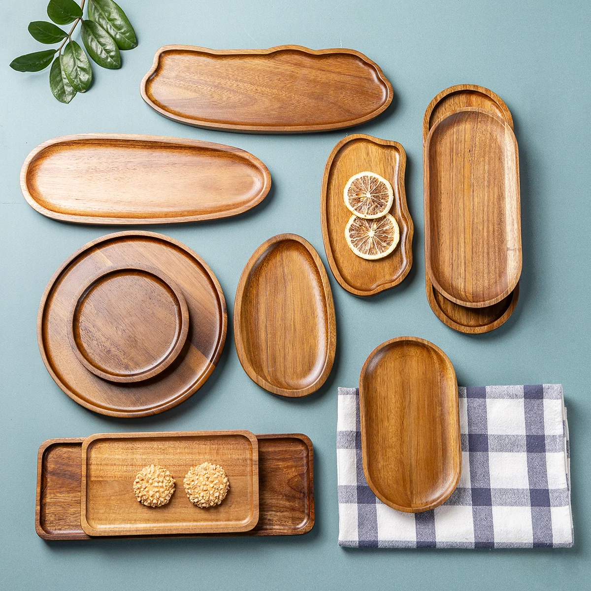 1PC-Japanese-Style Tea Tray, Home-Use Coffee Shop Tray, Rectangular Cup Holder, Wooden Tray for Fruits, Candies, and Cakes