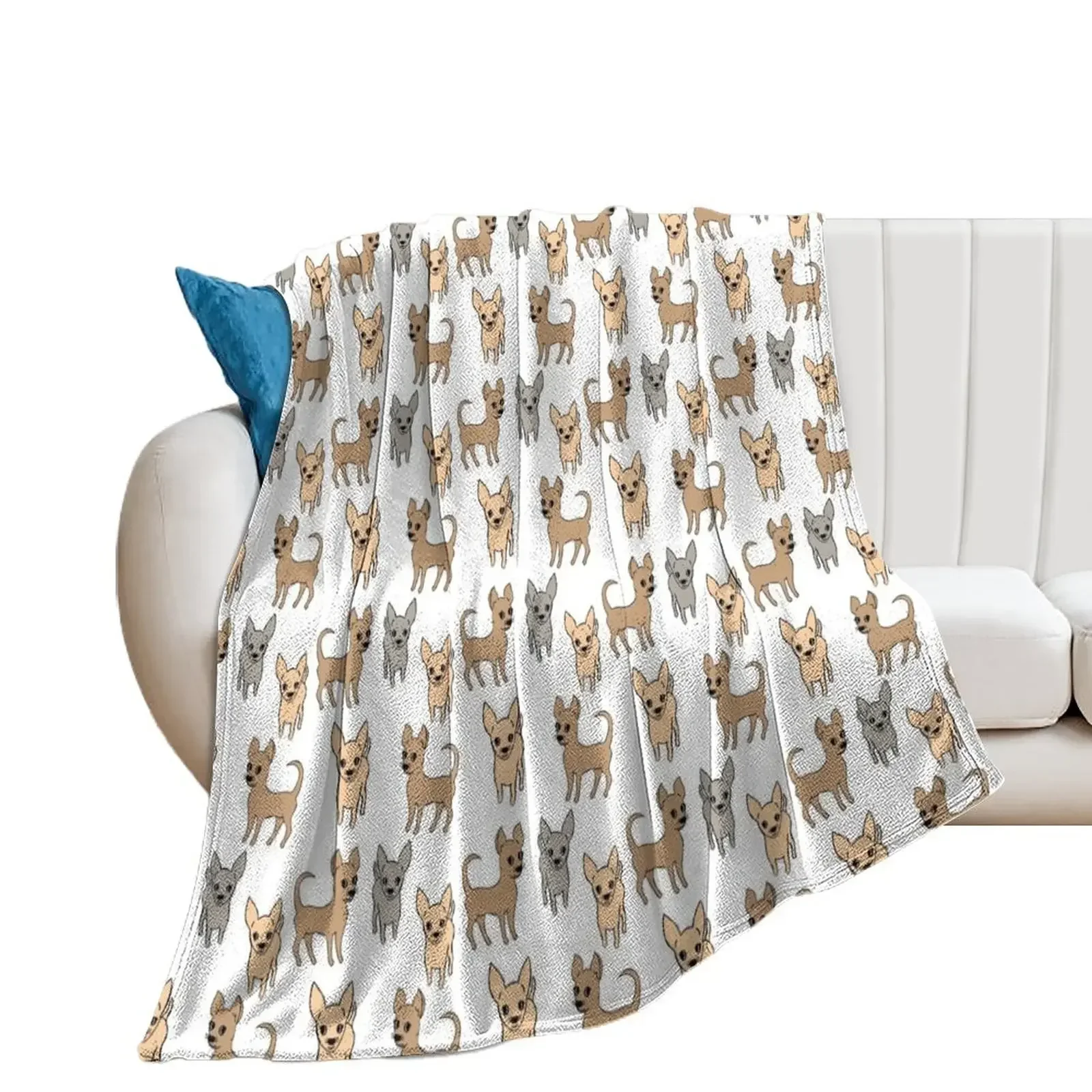 Chihuahua chihuahuas 2 Throw Blanket Sofa Quilt bed plaid Soft Summer Beddings Blankets