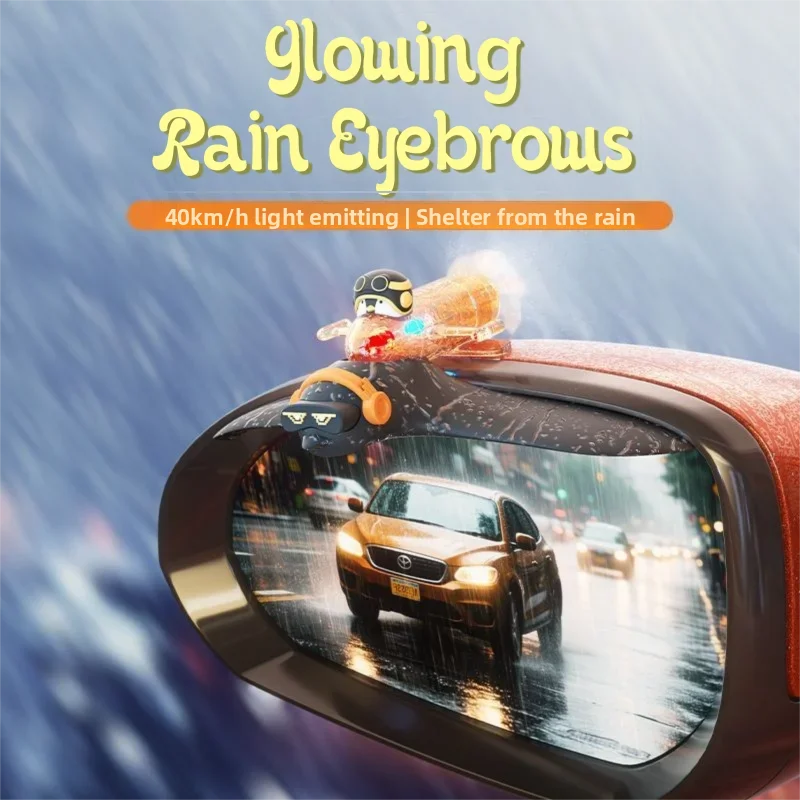 Auto Rückspiegel Dekor Multifunktionale Wasserdichte Regen Augenbraue mit Beleuchtung Wind-Powered Auto Zubehör