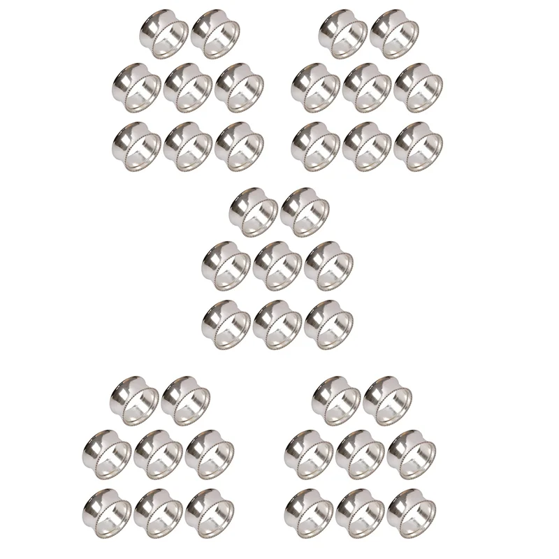 SEWS-40 Pieces Of Zinc Alloy Beaded Napkin Ring Delicate Napkin Buckle (Silver)