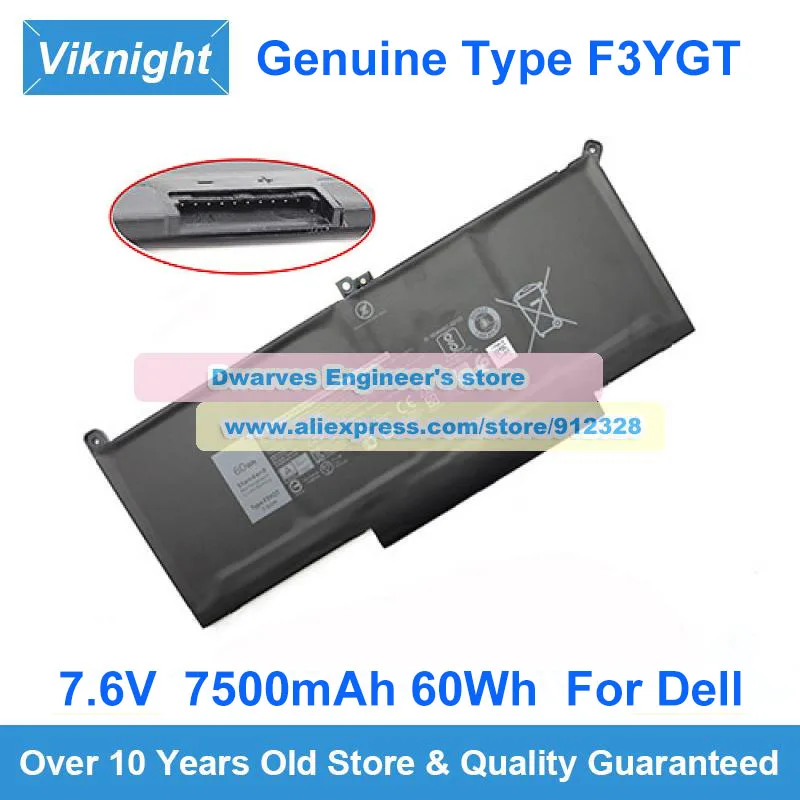 

Genuine 7500mAh F3YGT Battery 0DM3WC 0F3YGT 2X39G 451-BBYE 453-BBCF DM3WC For Dell Latitude 7490 7280 7480 E7480 7390 7290 E7280