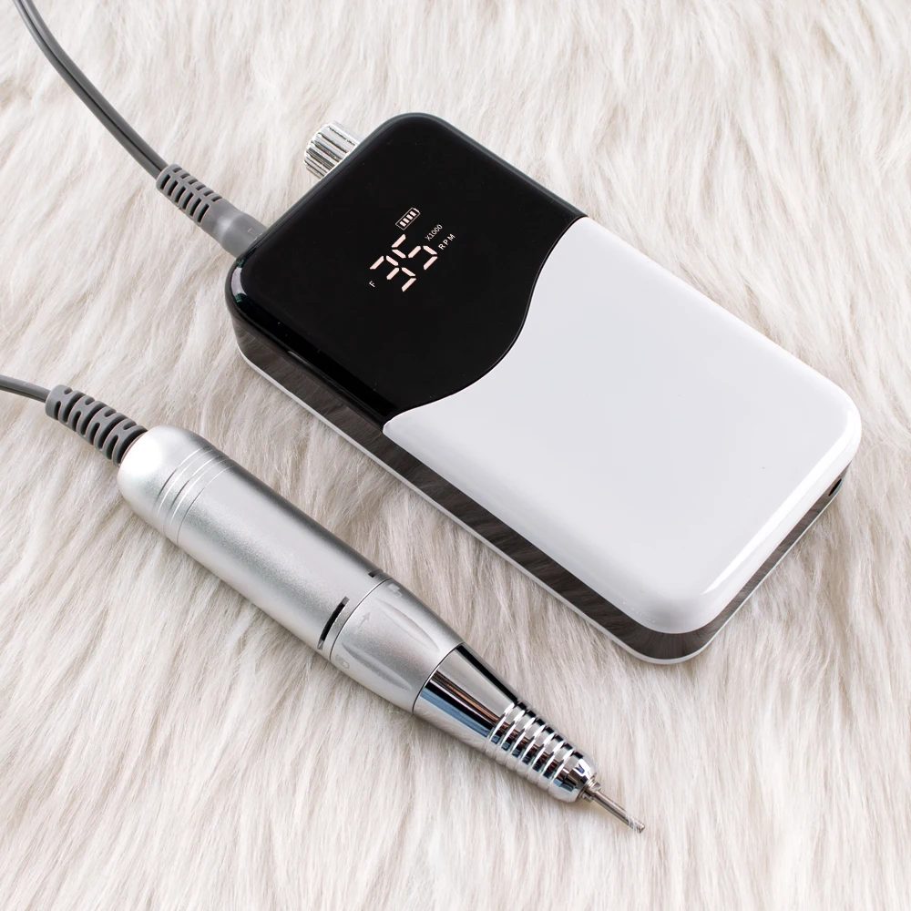 ماكينة حفر أظافر كهربائية محمولة ذكية للغاية لتجميل الأظافر مع مجموعة لقمة مثقاب الأظافر