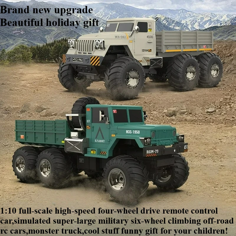 

Cool Stuff Toy Car Funny Gift-1:10 Military 6-wheel 4WD Off-road Rc Cars,Remote Control Car,Rc Truck Toys for Kids,Monster Truck