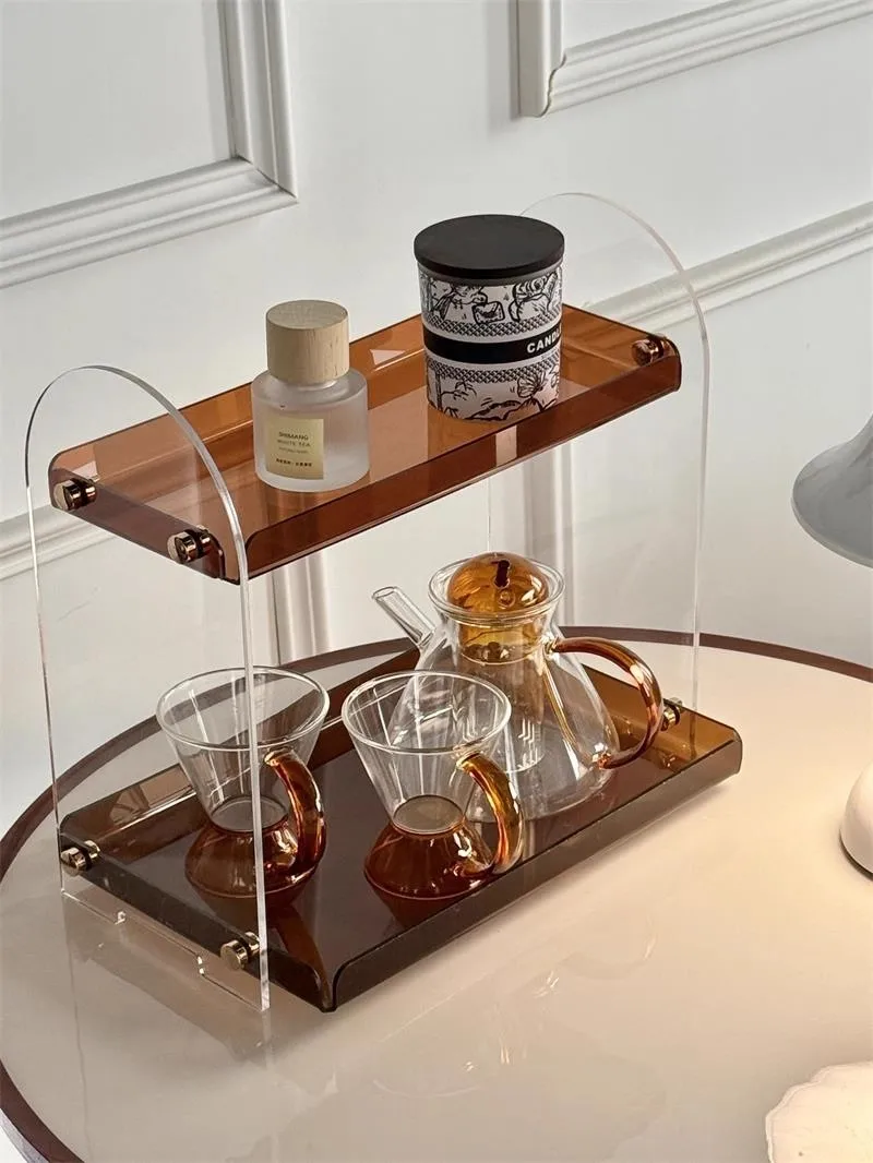 Light luxury Creativity Acrylic Living Room Storage Rack Modern Simplicity High Appearance level Bathroom Cosmetics Storage Rack