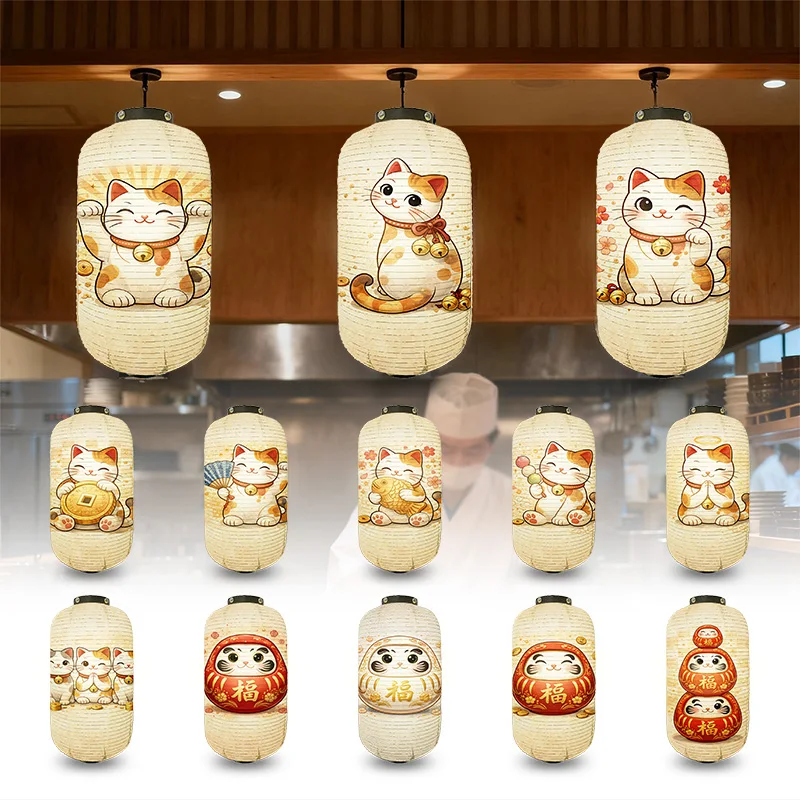 

Японский подвесной фонарь Манэки-нэко для ресторанов хот-пот, бистро, сашими, рамена, саке, а также для декора на открытом воздухе и фестивалей