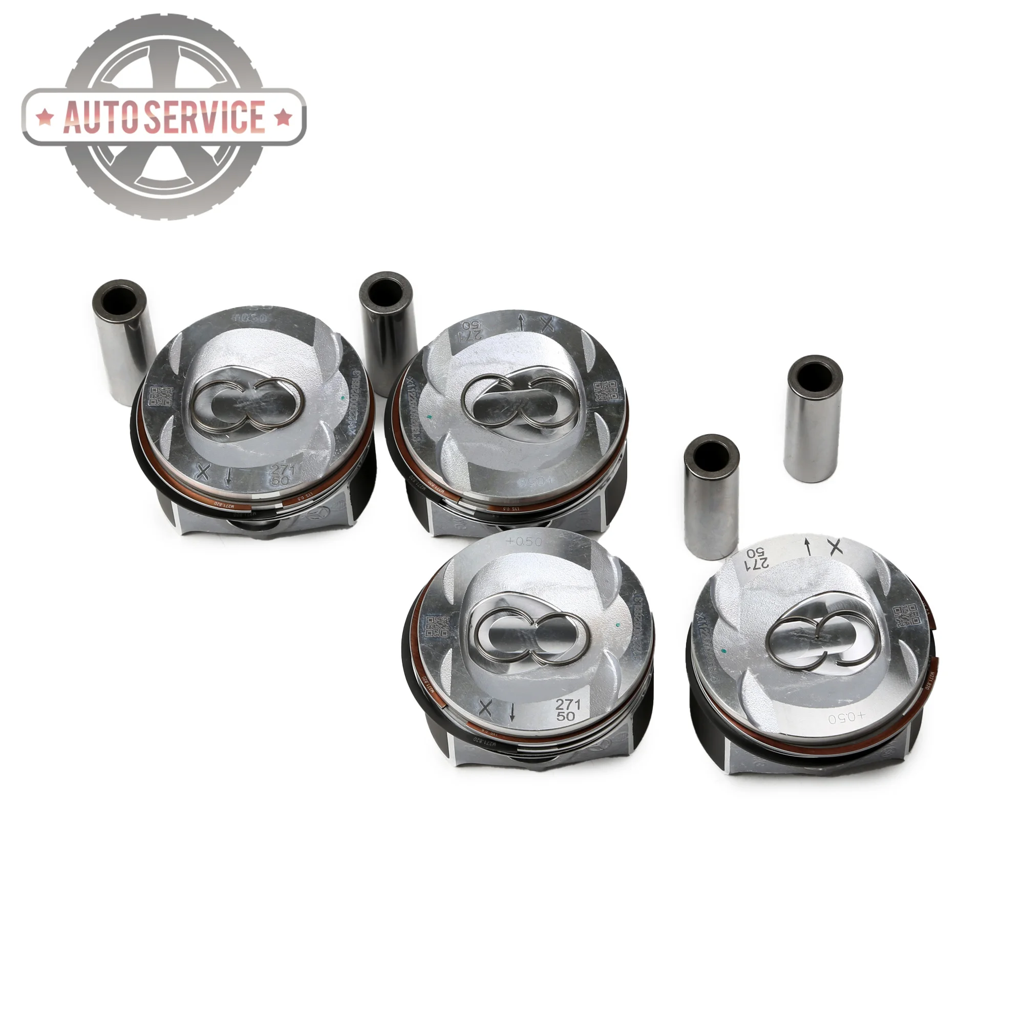 

A2710305117 Engine 4PCS Pistons Set Oversize 0.5MM For Benz C 200 CGI 2010-2011 E 200 260 CGI 1.8T SLK250 2011-2017 2710306317