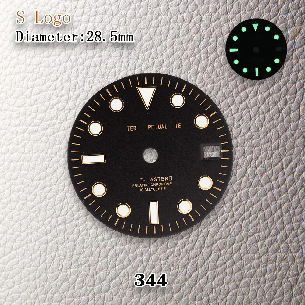 Новый хит продаж, 28,5 мм, S-логотип GMT, золотой индекс, циферблат NH34, зеленый светящийся аксессуар для модификации часов