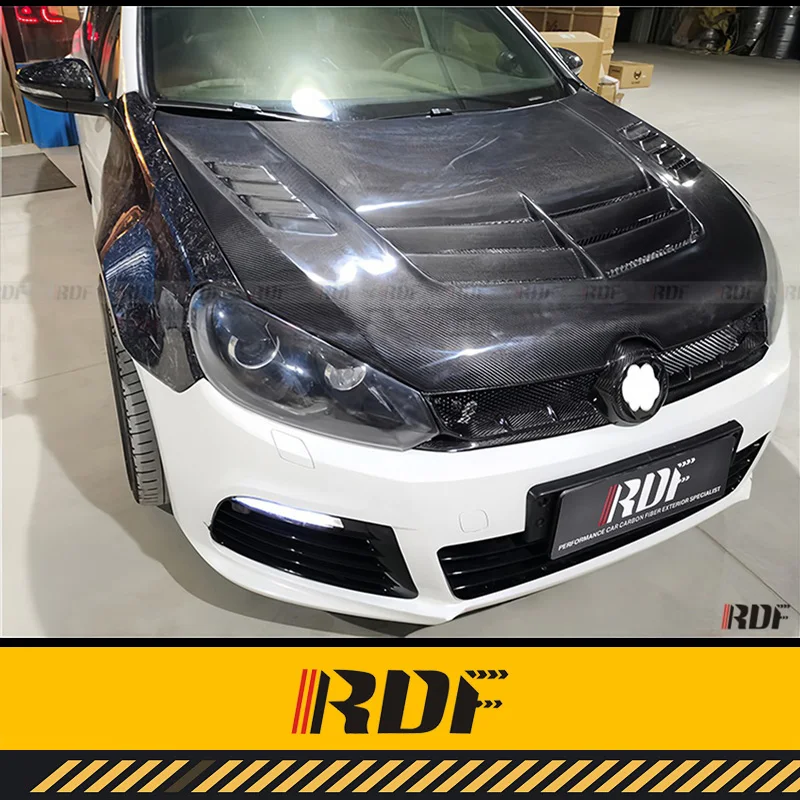 Suitable for VW GOLF MK 6 GTI R20 R Modify Carbon Fiber Varis Engine Hood Cover Replace Bonnet With Vents Perforated Body Kit