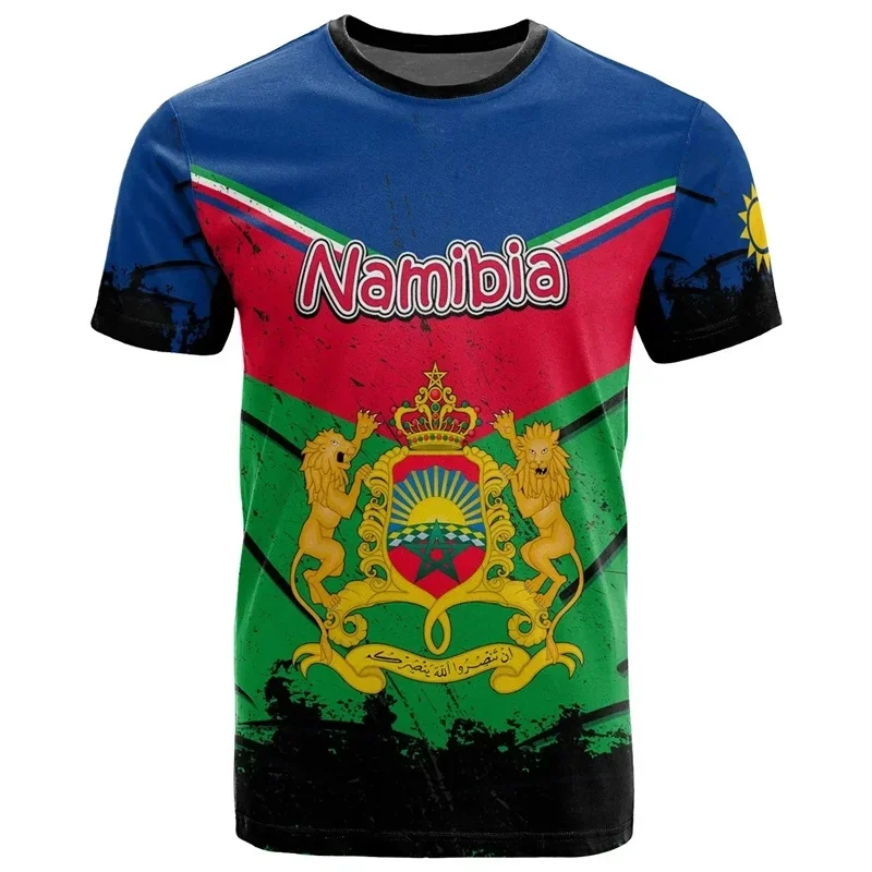 1 Piece Custom Your Picture Namibia Flag T-Shirt Men Summer Street 3D Printed Oversized T Shirt Casual Tops Short Sleeved Sports
