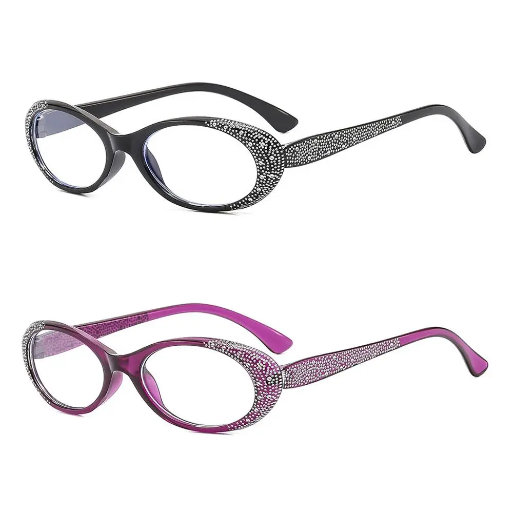 Blue Ray Blocking Anti-Blue Light Reading Glasses Eye Protection Glitter Frame Hyperopia Glasses Luxury Diamond Ultralight