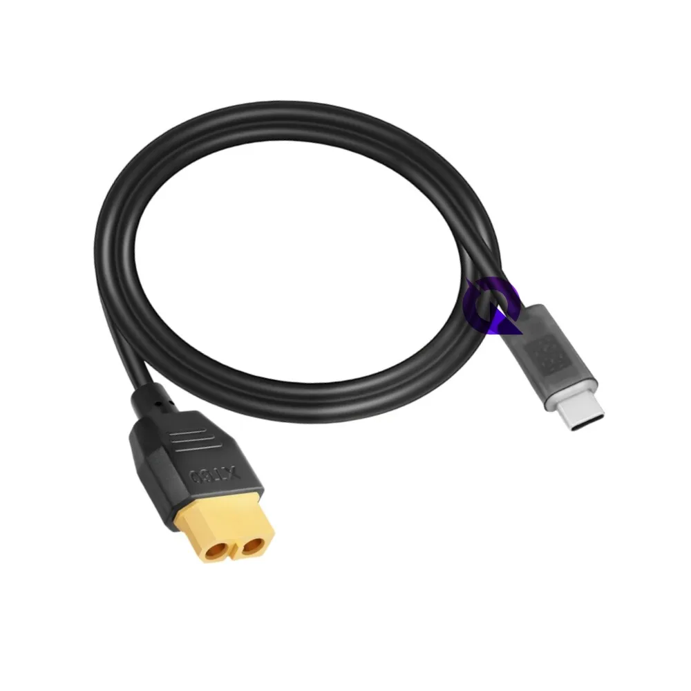 1m Type-C to XT60 Male Female Plug Power Cable PD100W Fast Charging Cable for Model Aircraft/drones Lithium Battery 5A 20V/28V